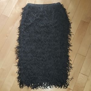 Fringe midi skirt
